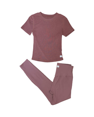 Women's S - Pink Vuori Mudra Short Sleeve and Leggings Set