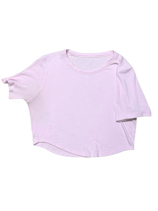 Women's 8 - Pink Lululemon Ribbed Cropped Short Sleeve