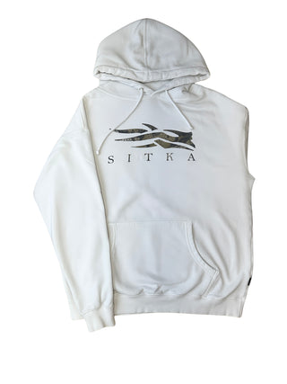 Men's L - White Sitka Logo Hoodie