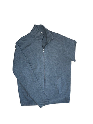 Men's M - Gray Denver Full Zip Sweater