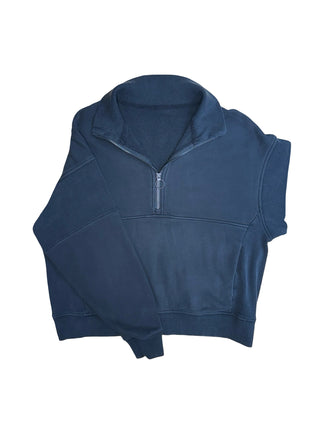 Women's L - Black Vuori Sedona Rib Half Zip Pullover