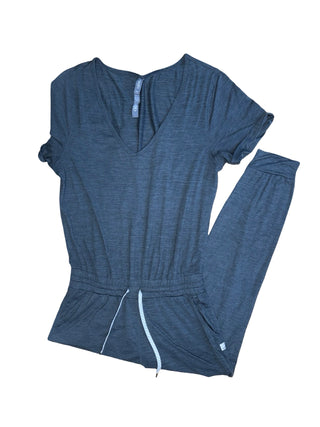 Women's M - Gray Vuori Halo Performance Short Sleeve Jumpsuit