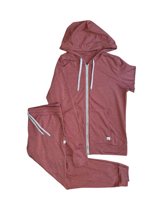 Women's M - Pink Vuori Halo Fullzip Hoodie and Jogger Set