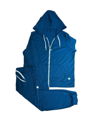 Women's L - Navy Vuori Halo Performance Fullzip Hoodie and Jogger Set