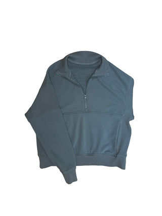 Women's S (Fits S-L) - Blue Vuori Sedona Rib Half Zip Pullover