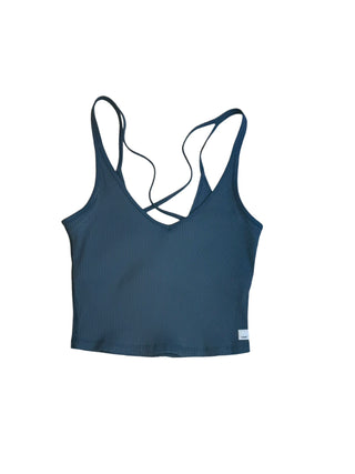 Women's M - Blue Vuori Rib Crop Tank
