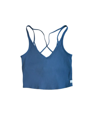 Women's M - Blue Vuori Rib Crop Tank