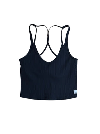 Women's M - Black Vuori Rib Crop Tank