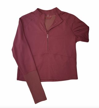 Women's 6 - Wine Lululemon Its Rulu Run Cropped Half-Zip