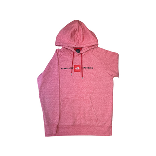 Women's L - Heathered Red North Face Cotton Hoodie