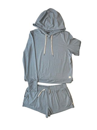 Women's L - Blue Vuori Halo Hoodie and Short Set