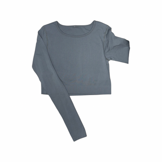 Women's 10 - Gray Lululemon Ebb to Street Ribbed Cropped Long Sleeve