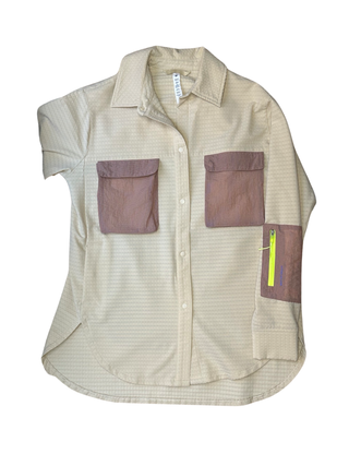 Women's 4 - Prosecco / Pink Clay Lululemon Grid Fleece Hiking Overshirt