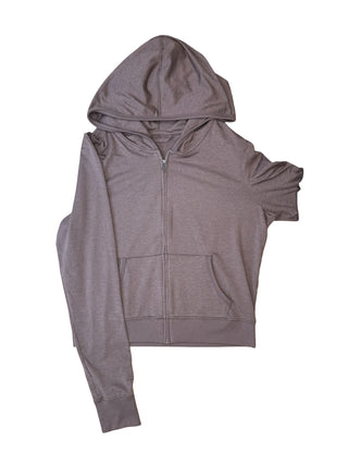 Women's L - Brown Vuori Halo Performance Cropped Fullzip Hoodie