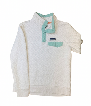 Women's S - Cream Patagonia Quilted Snap-T Pullover