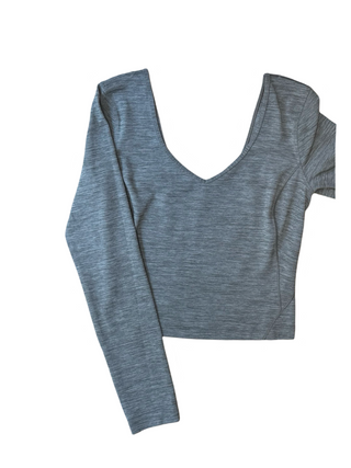 Women's 6 - Heathered Gray Lululemon Align Cropped Long Sleeve