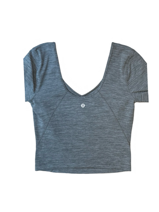 Women's 6 - Heathered Gray Lululemon Align Cropped Long Sleeve