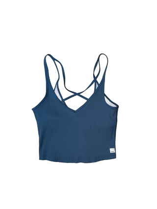 Women's M - Blue Vuori Rib Crop Tank