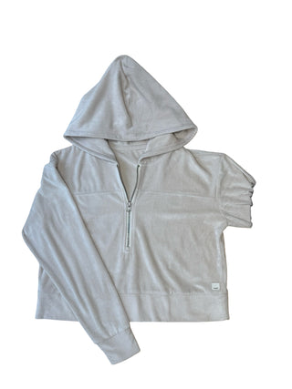 Women's S - Cream Vuori Haven Velour Half Zip Hoodie
