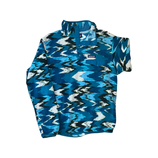 Women's M - Blue Patagonia Synchilla Fleece Snap-T Pullover