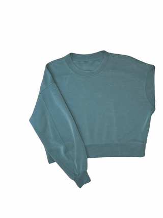 Women's 6 - Aqua Lululemon Perfectly Oversized Cropped Crew *Softstreme