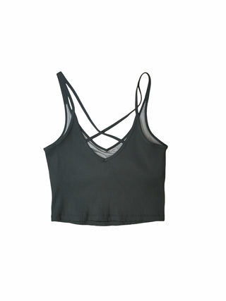 Women's M - Green Vuori Rib Crop Tank