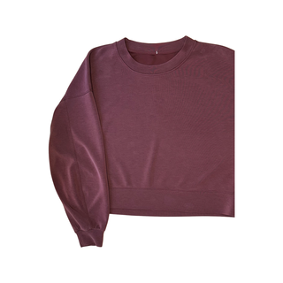 Women's 12 - Maroon Lululemon Perfectly Oversized Cropped Crew *Softstreme