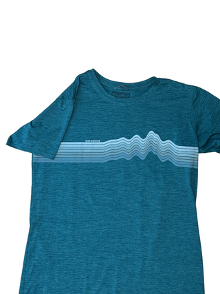Women's M - Blue Patagonia Capilene Cool Daily Short Sleeve