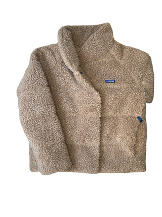 Women's L - Tan Patagonia Recycled High Pile Fleece Down Jacket