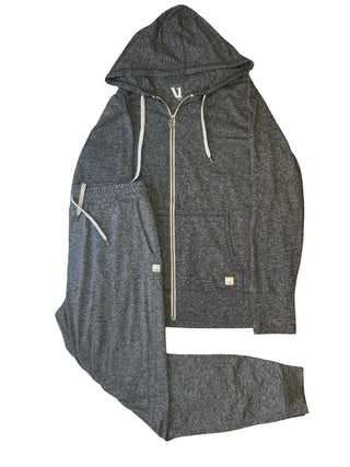 Women's L - Heathered Gray Vuori Halo Performance Fullzip Hoodie and Jogger Set