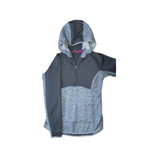 Women's M  - Gray North Face Half-Zip Quilted Hoodie