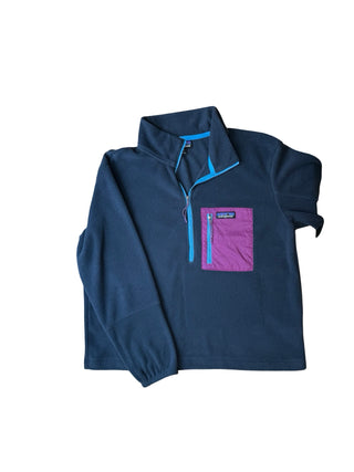 Women's M - Blue Patagonia Microdini 1/2 Zip Fleece Pullover