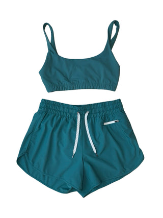 Women's M - Green Vuori Bra and Shorts Set