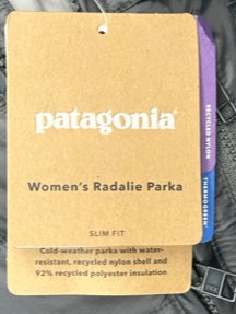 Women's S - NWT Charcoal Gray Patagonia Radalie Parka