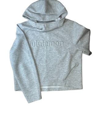 Women's 6 - Gray Lululemon Embossed Logo AirWrap Modal Pullover Hoodie