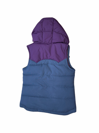 Women's M - Purple and Blue Patagonia Bivy Down Filled Hooded Vest