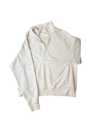 Women's M (Fits M-XL) - Cream Vuori Sedona Rib Oversized Pullover