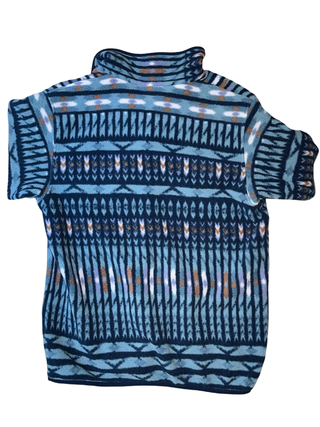 Women's M - Blue Dancing Waters Desert Print Patagonia Synchilla Fleece Snap-T Pullover