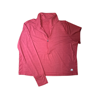 Women's L - Red Long Sleeve Halo Quarter Zip