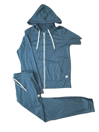 Women's XS - Dark Teal Vuori Dreamknit Halo Hoodie Fullzip and Jogger Set