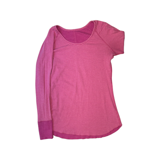 Women's 8 - Pink Striped Lululemon Reversible Long Sleeve