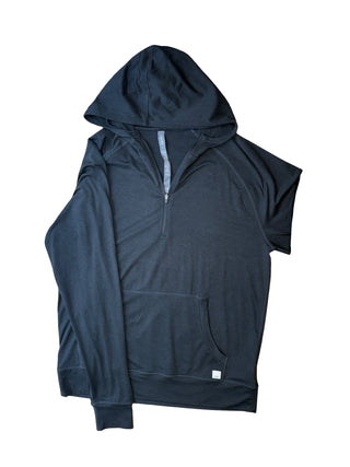 Men's M - Black Vuori Halo Performance Quarter Zip Hoodie