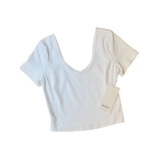 Women's 8 - NWT White Lululemon Cropped Align Tee