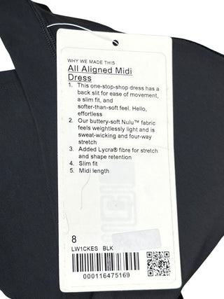 Women's 8 - NWT Black Lululemon All Aligned Midi Dress