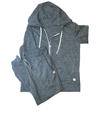 Women's M - Heathered Gray Vuori Dreamknit Performance Halo Fullzip Hoodie and Jogger Set