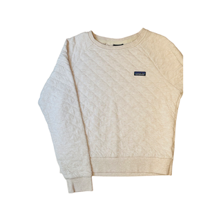 Women's M - Cream Patagonia Quilted Long Crew