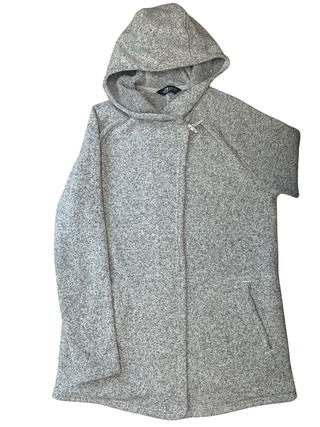 Women's L - Heathered Gray North Face Hooded Crescent Wrap Fleece Jacket