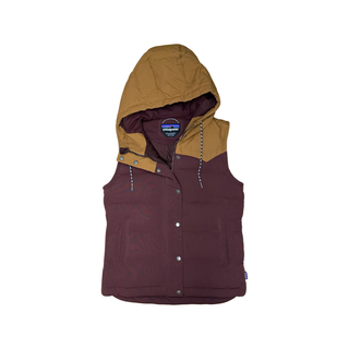 Women's S - Maroon and Gold Patagonia Bivy Down Filled Hooded Vest