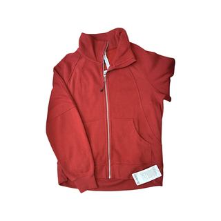 Women's M/L - NWT Red Lululemon Scuba Oversized Funnel-Neck Full Zip