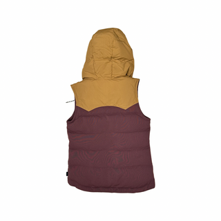 Women's S - Maroon and Gold Patagonia Bivy Down Filled Hooded Vest